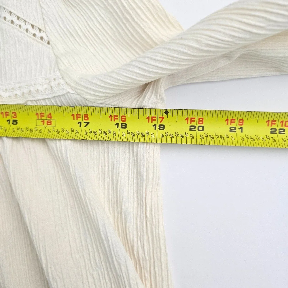 Old Navy‎ Long Sleeve Scoop Neck Flared Girls Top Cream XL (14-16)